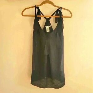Diane Von Furstenberg Black Silk Tank Top Size Small